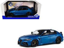 2022 Alfa Romeo Giulia GTA Anodized with Carbon Top 1/18 Diecast Model Car by Solido - Blue Metallic