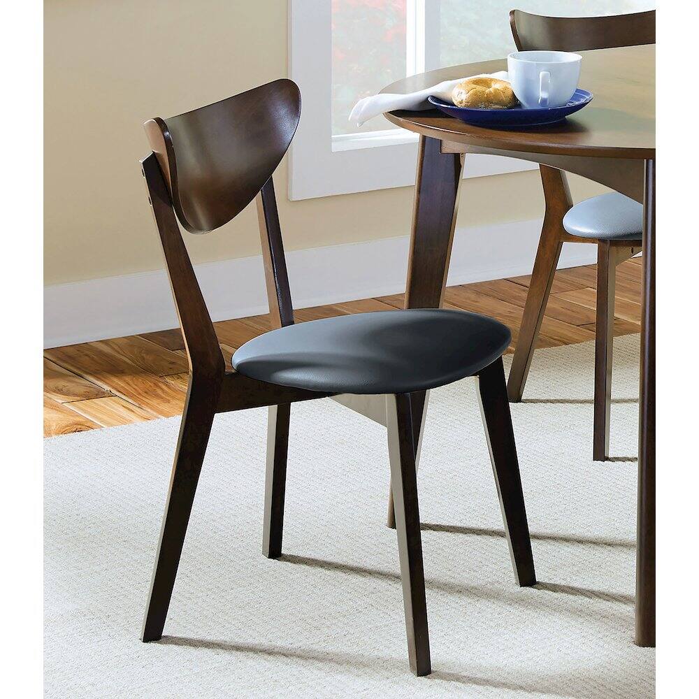 Alt View 4. Coaster Co. of America - Jedda Wood Dining Side Chair Dark Walnut (Set of 2) - Brown.