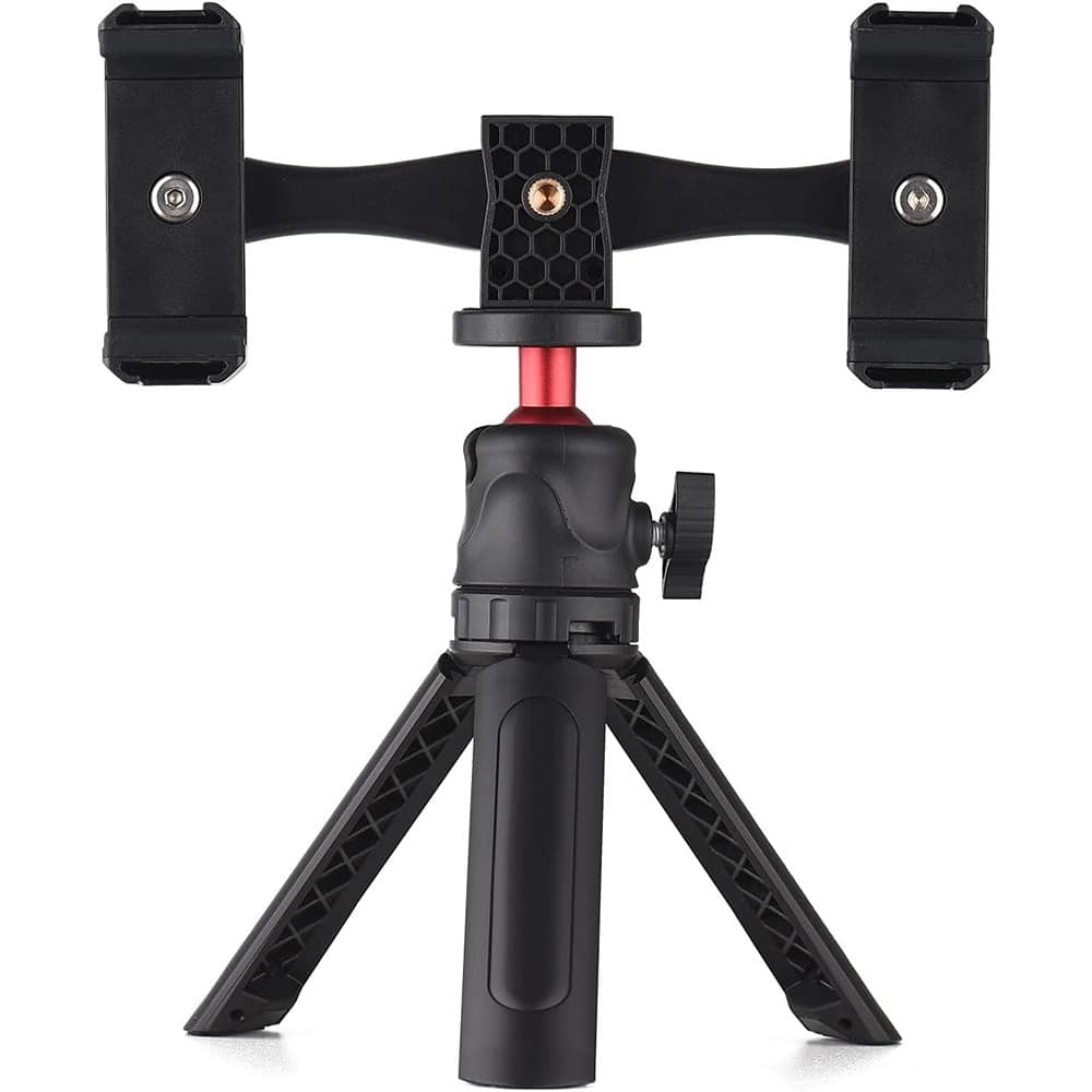 MOSZAR LLC - Smartphone Video Kit – Dual Phone Holders, Cold Shoe Mounts, Desktop Tripod