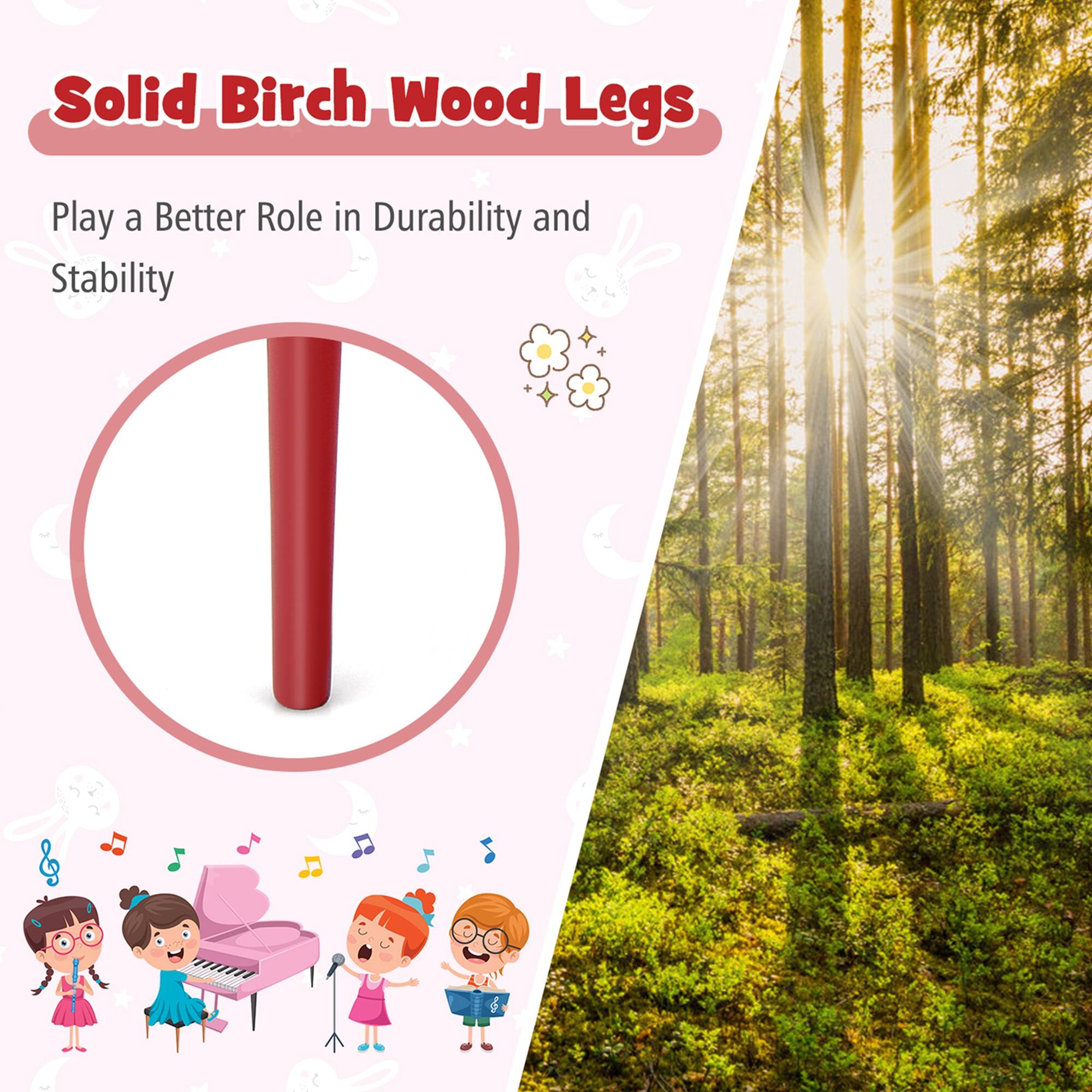 Solid Birch Wood Legs Play a Better Role in Durability and Stability