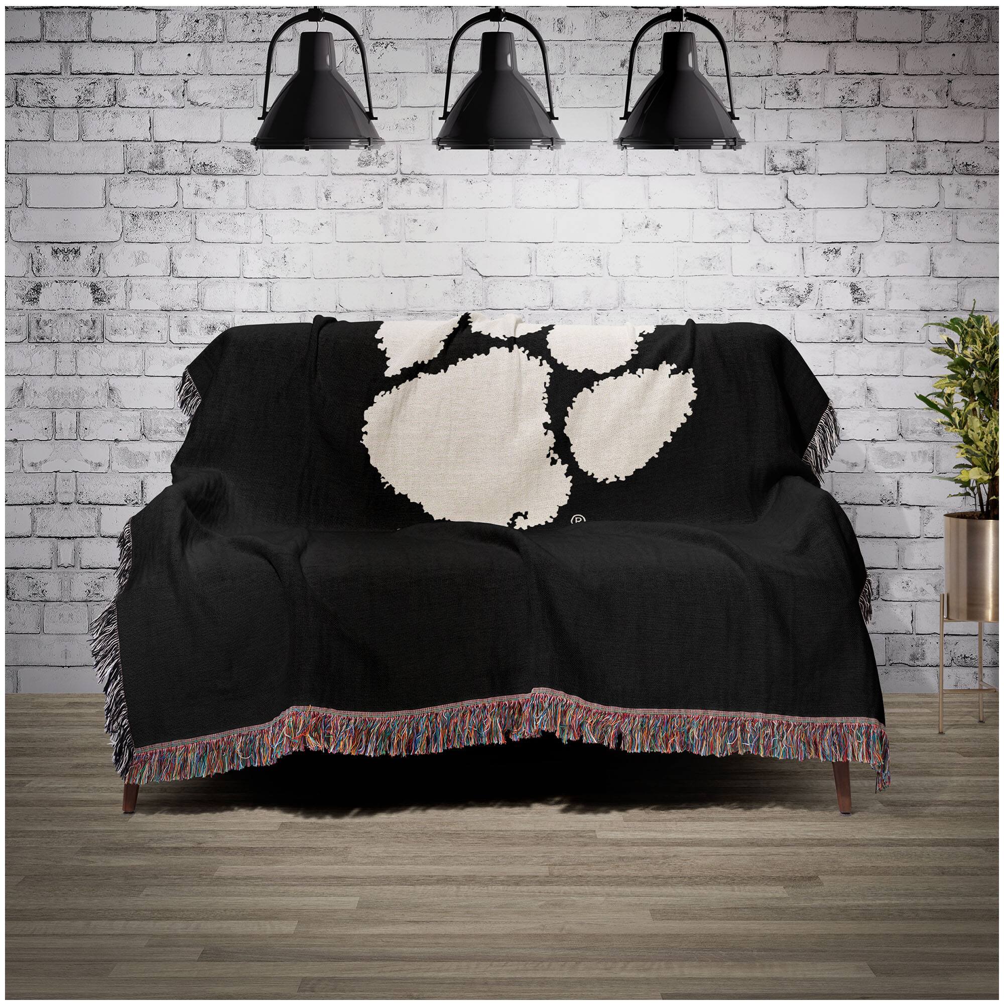 Alt View 1. Chad & Jake - Clemson Tigers Woven Blanket - Black.