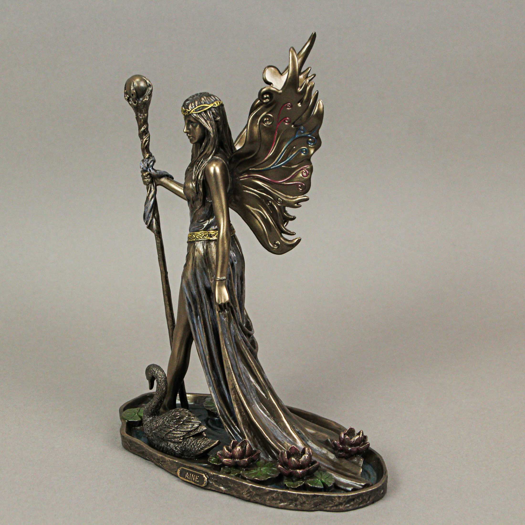 Alt View 8. Veronese Design - Aine Queen of the Fairies Bronze Finish Statue 8.75 Inches High - Multicolored.