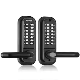 VEVOR - Mechanical Keyless Entry Door Lock, 14 Digit Keypad, Double-sided Embedded Outdoor Gate Door Locks Set with Handle - Black