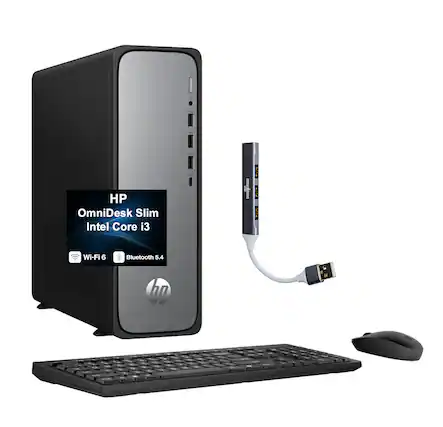HP OmniDesk Slim
Intel Core i3
Wi-Fi 6
Bluetooth 5.4