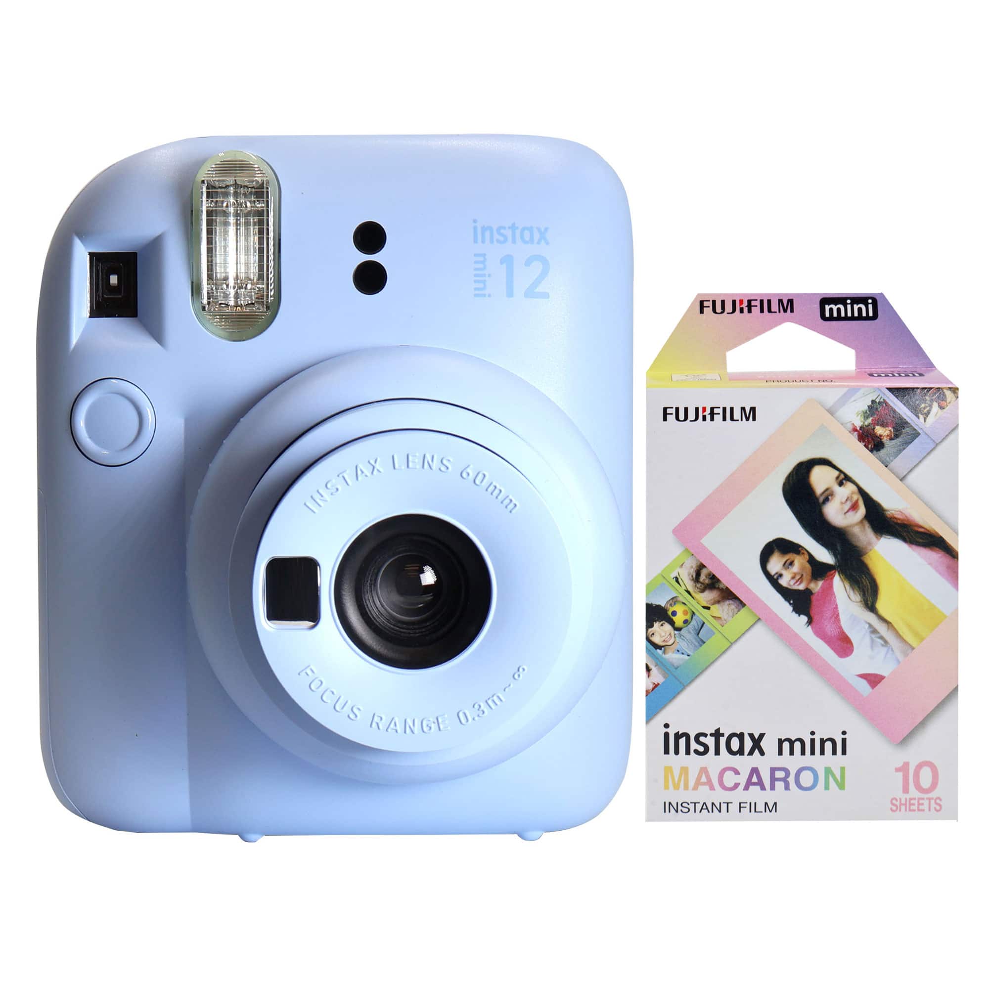 Fujifilm - INSTAX MINI 12 Instant Film Camera Instant Film (Macaron) - Pastel Blue