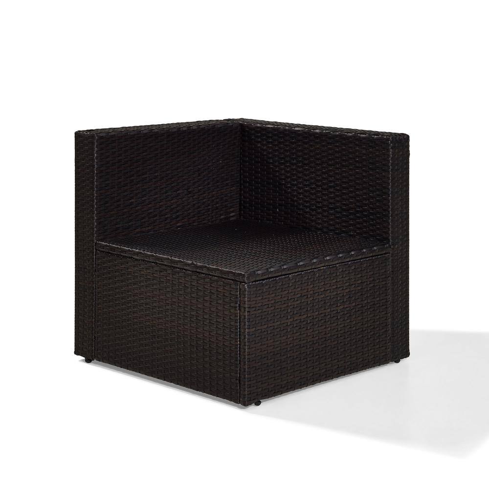 Angle. Crosley Furniture - Palm Harbor Wicker Corner Outdoor Sectional Chair - Gray.