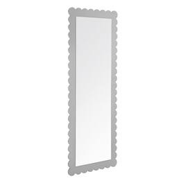 Emmeline Scalloped Rectangle Floor Mirror by Modway - Light Gray
