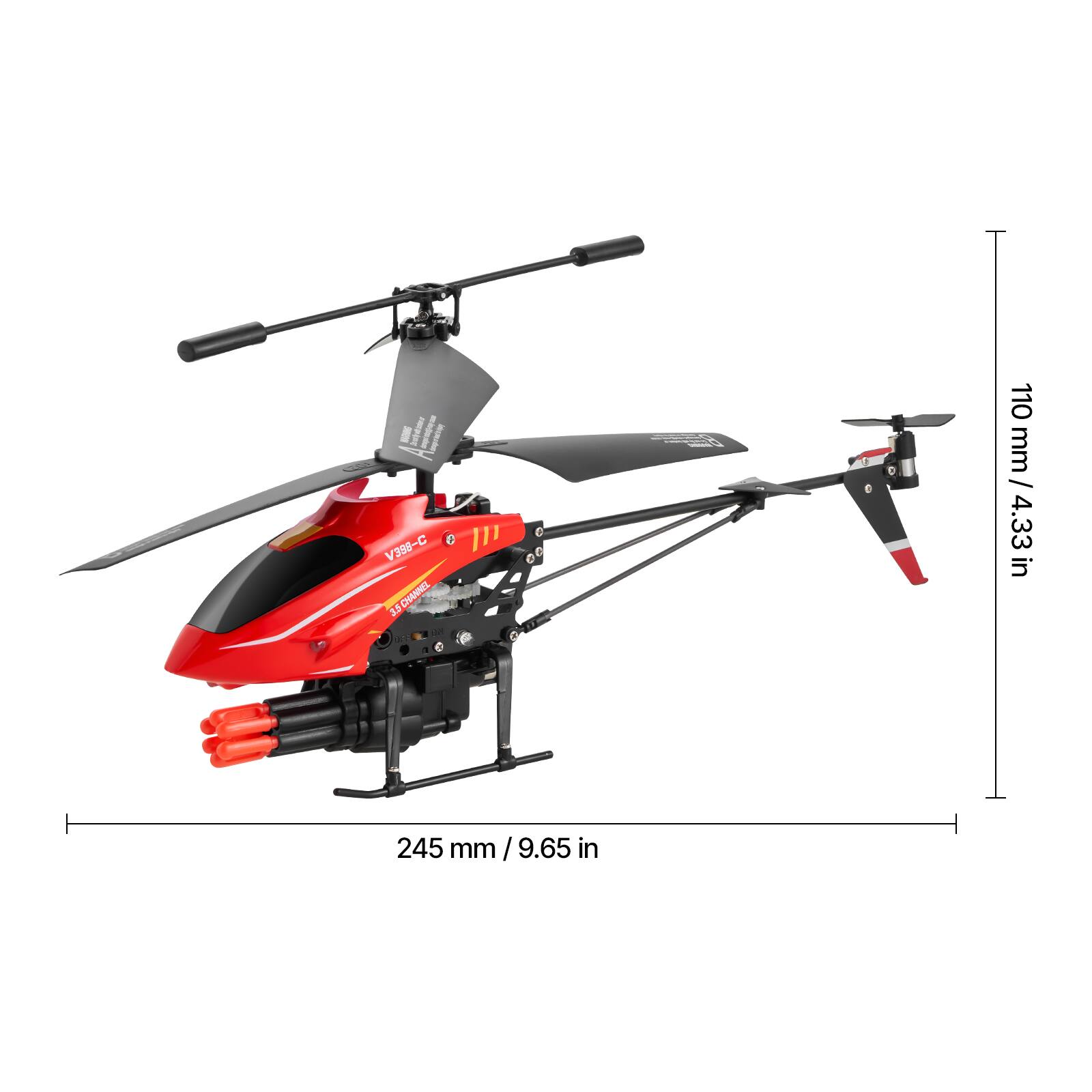 V388-C  
2.5 CHANNEL  
110 mm / 4.33 in  
245 mm / 9.65 in