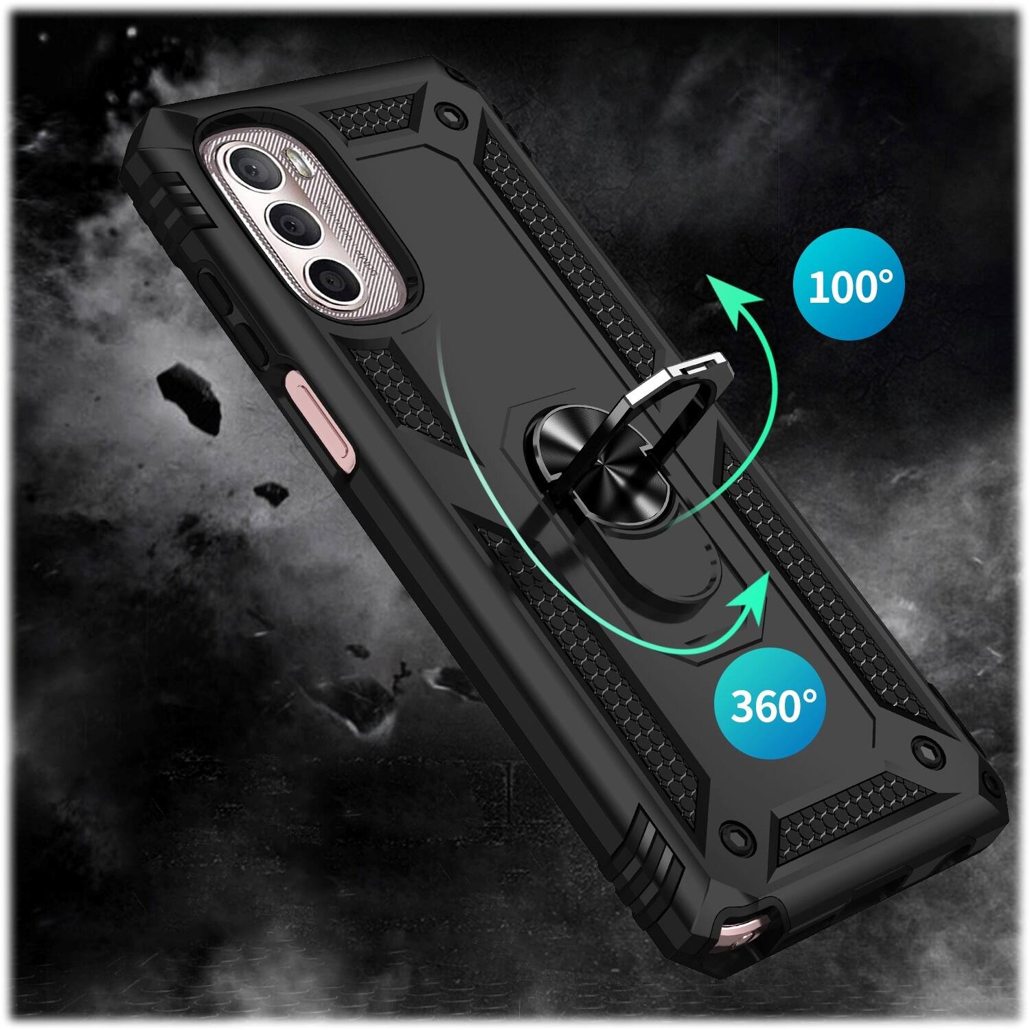 Alt View 14. SaharaCase - Military Kickstand Case for Motorola G Stylus 4G 2022 - Black.