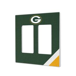 Keyscaper - Green Bay Packers Diagonal Stripe Double Rocker Light Switch Plate - Multicolor