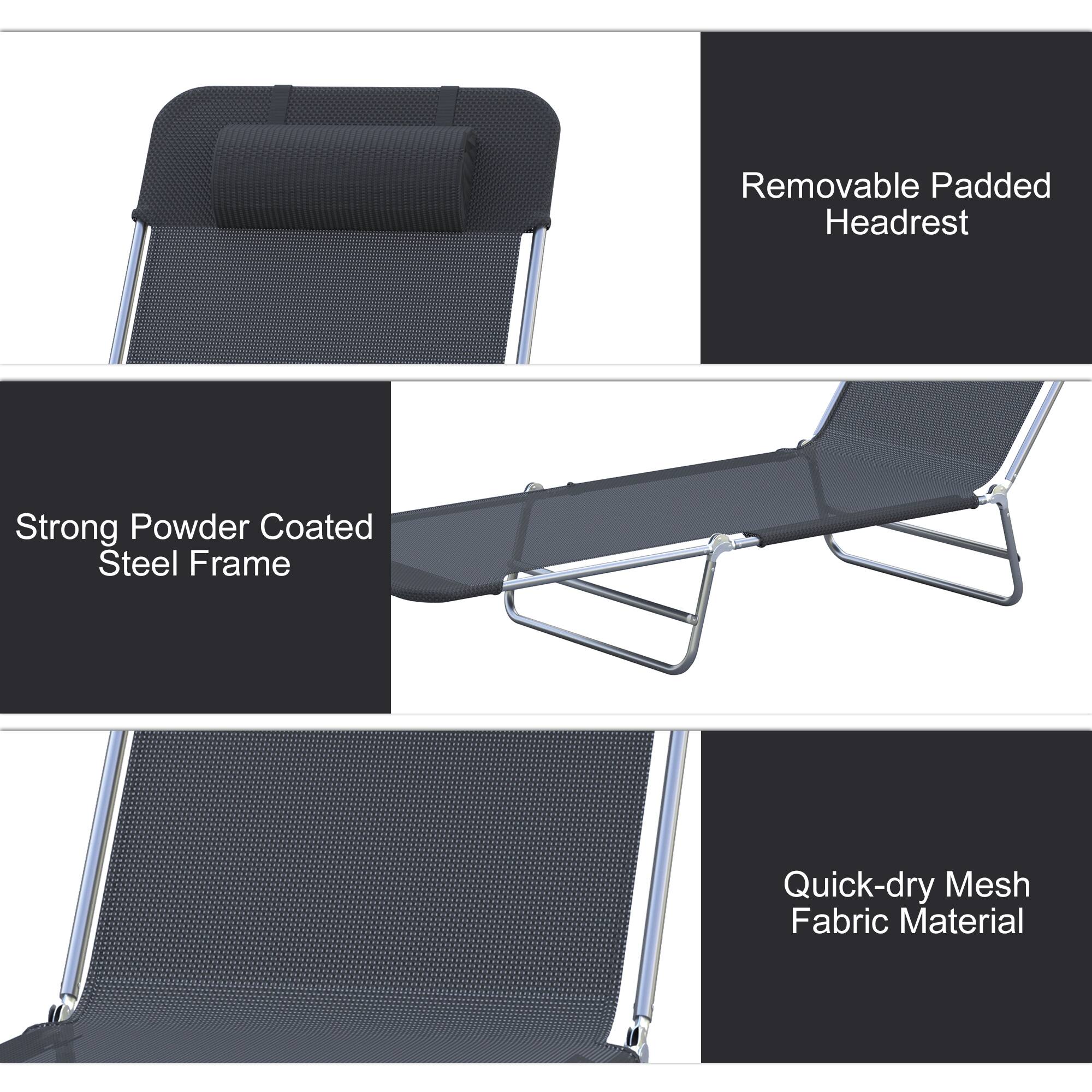 Removable Padded Headrest, Strong Powder Coated Steel Frame, Quick-dry Mesh Fabric Material