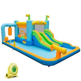 Pefilos - Giant Inflatable Water Slide for Kids Aged 3-10 Years (with 735W Blower), Bounce House for Kids and Toddler, Inflatable - Blue