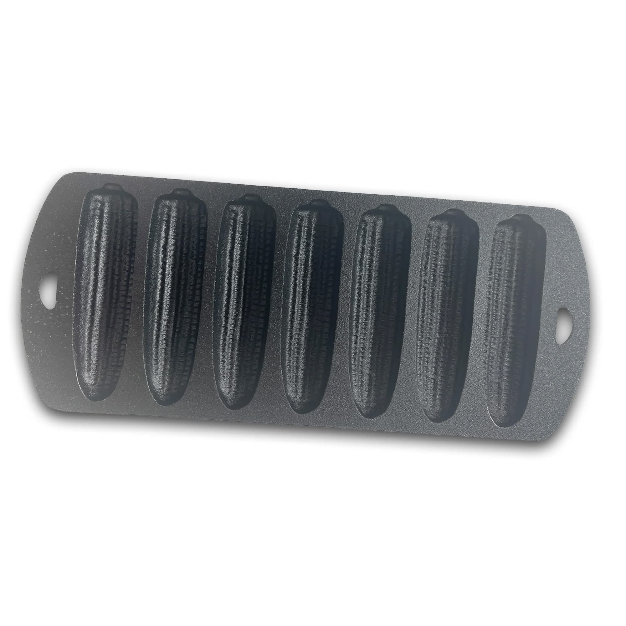 Bayou Classic 12 x 5 Inch Heavy-Duty Oven Safe Cast Iron Cornbread Pan w/7 Individual Ears of Corn Baking Molds for Golden Brown Bread w/Crispy Edges - Thumbnail 3