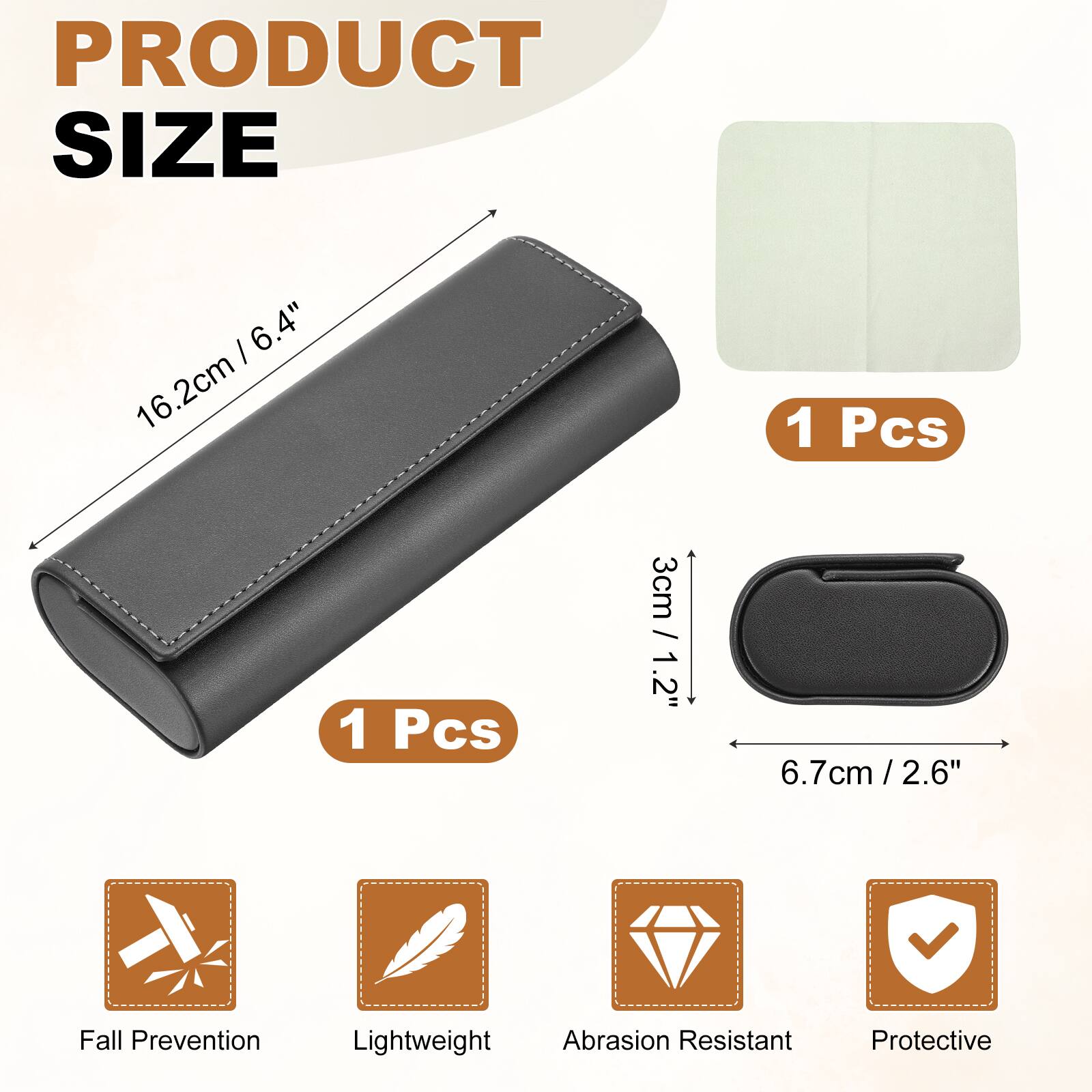 PRODUCT SIZE

16.2cm / 6.4"  
1 Pcs

3cm / 1.2"  
6.7cm / 2.6"

Fall Prevention  
Lightweight  
Abrasion Resistant  
Protective