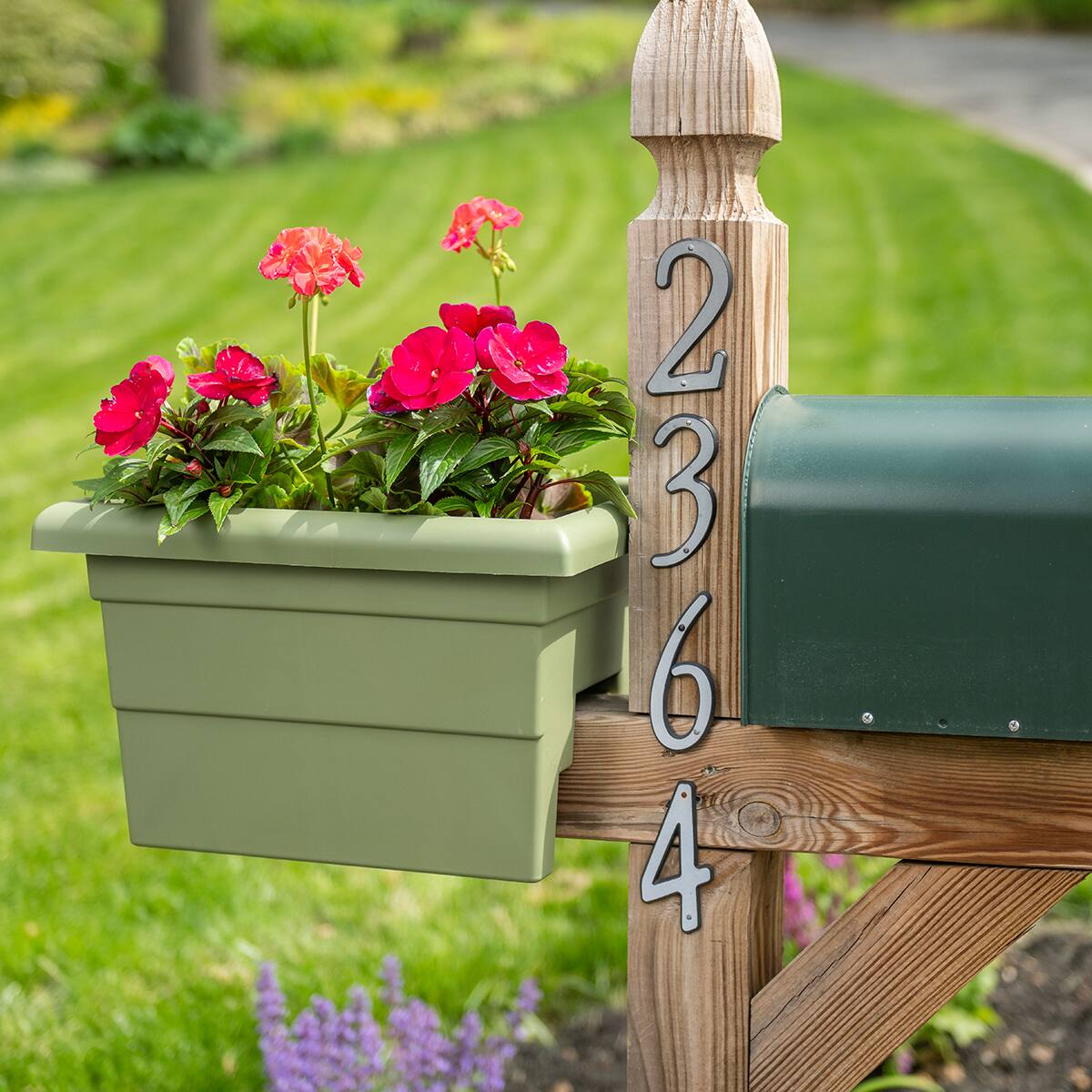 Alt View 4. Root & Vessel - 16" Countryside Rail Planter for 3.5" or 5.5" Wide Railings - White.