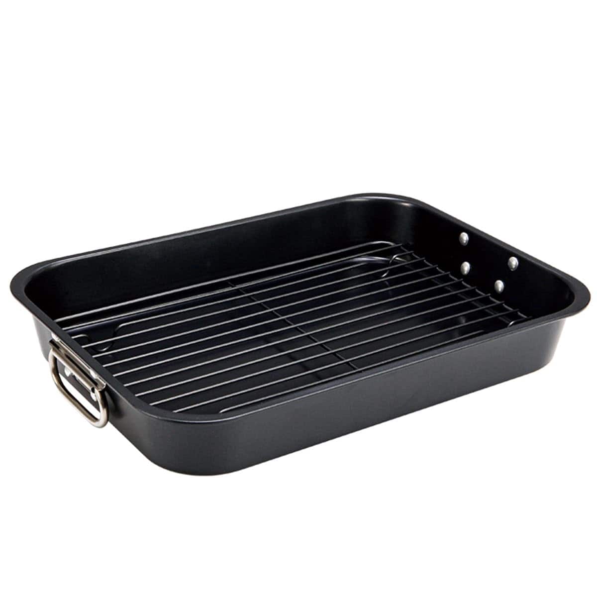 PARKER SLATER - Roasting Pan 15-inch Non-stick Turkey Roaster Lasagna With V Rack - Rectangular Deep Dish Chicken Roaster-bbq For 14....