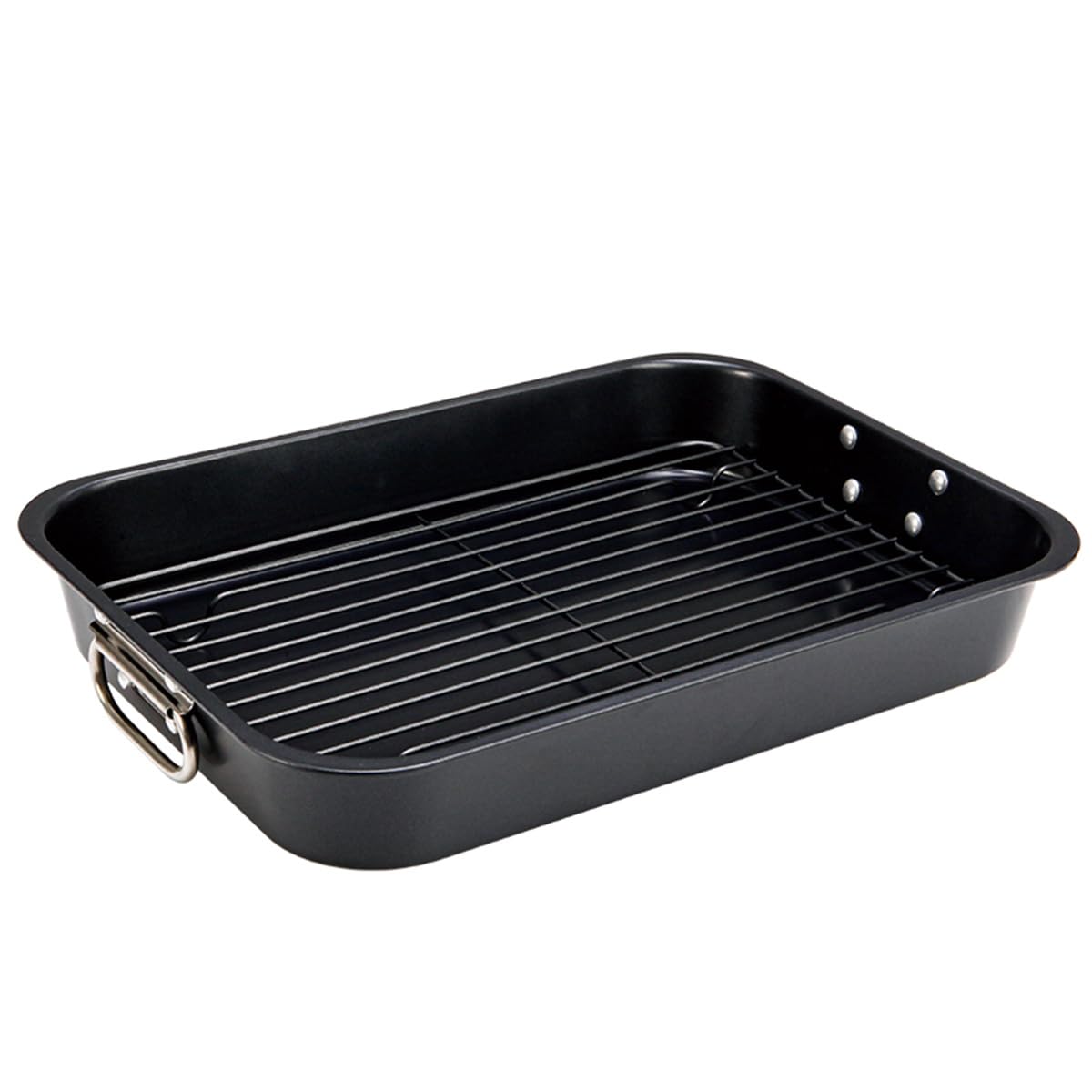 Front. PARKER SLATER - Roasting Pan 15-inch Non-stick Turkey Roaster Lasagna With V Rack - Rectangular Deep Dish Chicken Roaster-bbq For 14.....