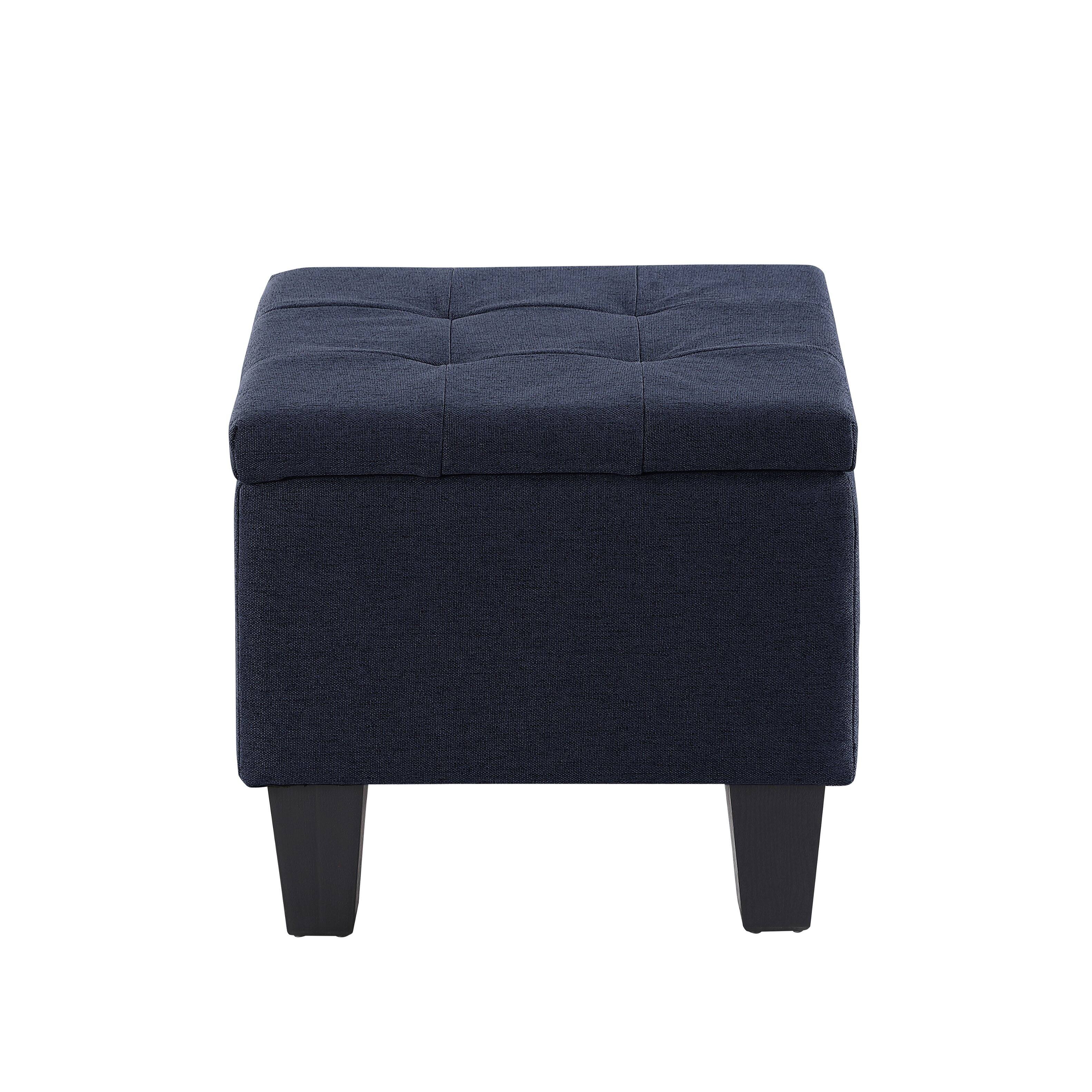 Alt View 7. Ropilly - Ropilly Three in One Storage Ottoman Bench Set Tufted Linen Entryway Bench - Blue.