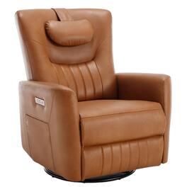Boyel Living - Swivel and Rocker Power Recliner Chair Heavy Duty Motion Mechanism with USB and Type-C Ports - Yellow