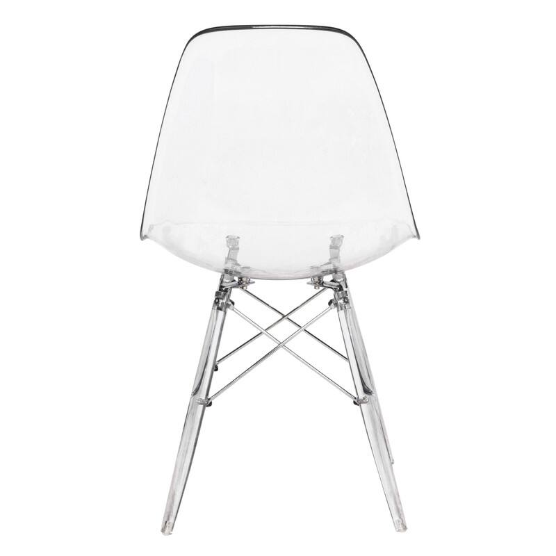 Alt View 6. LeisureMod - Dover Modern Acrylic Accent Side Chair with Eifel Design Legs for Dining Room, Kitchen and Home Office - Clear.