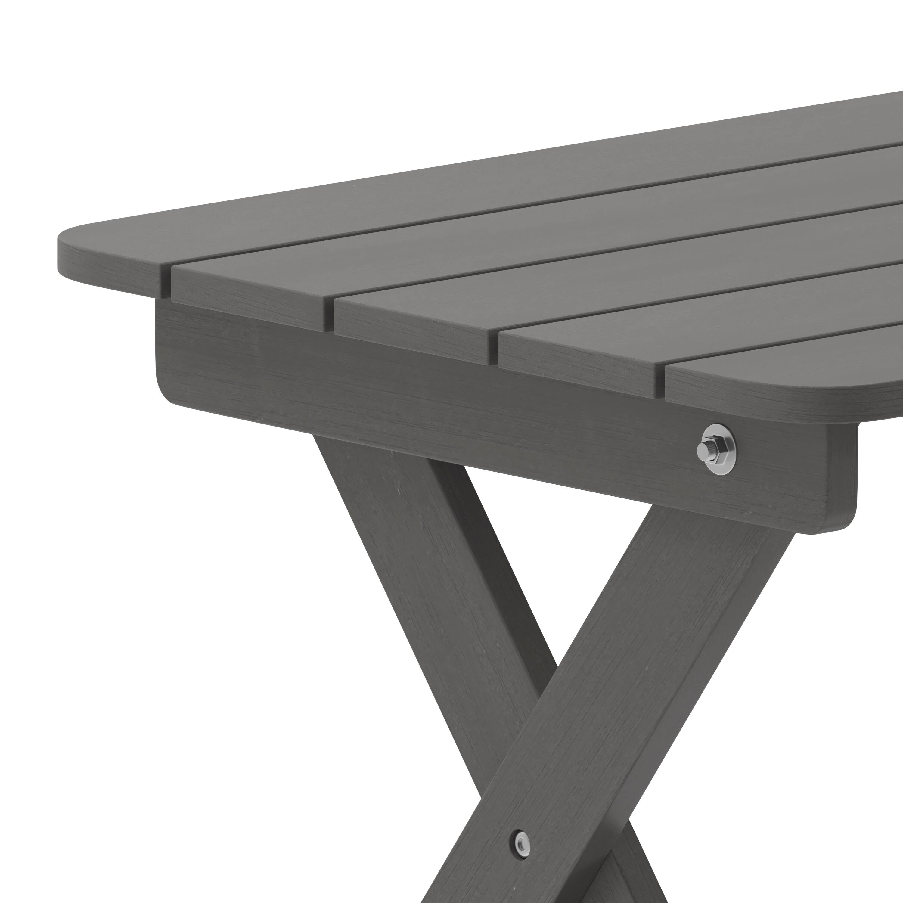 Alt View 10. Emma + Oliver - Haley Portable Folding HDPE Adirondack Side Table for Indoor/Outdoor Use - Gray.