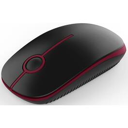 Cedar Assembly - Wireless Mouse Slim Portable Computer Laptop With Nano Receiver Quiet Silent Optical Mice For Notebook - Wireless - Black Wine Red