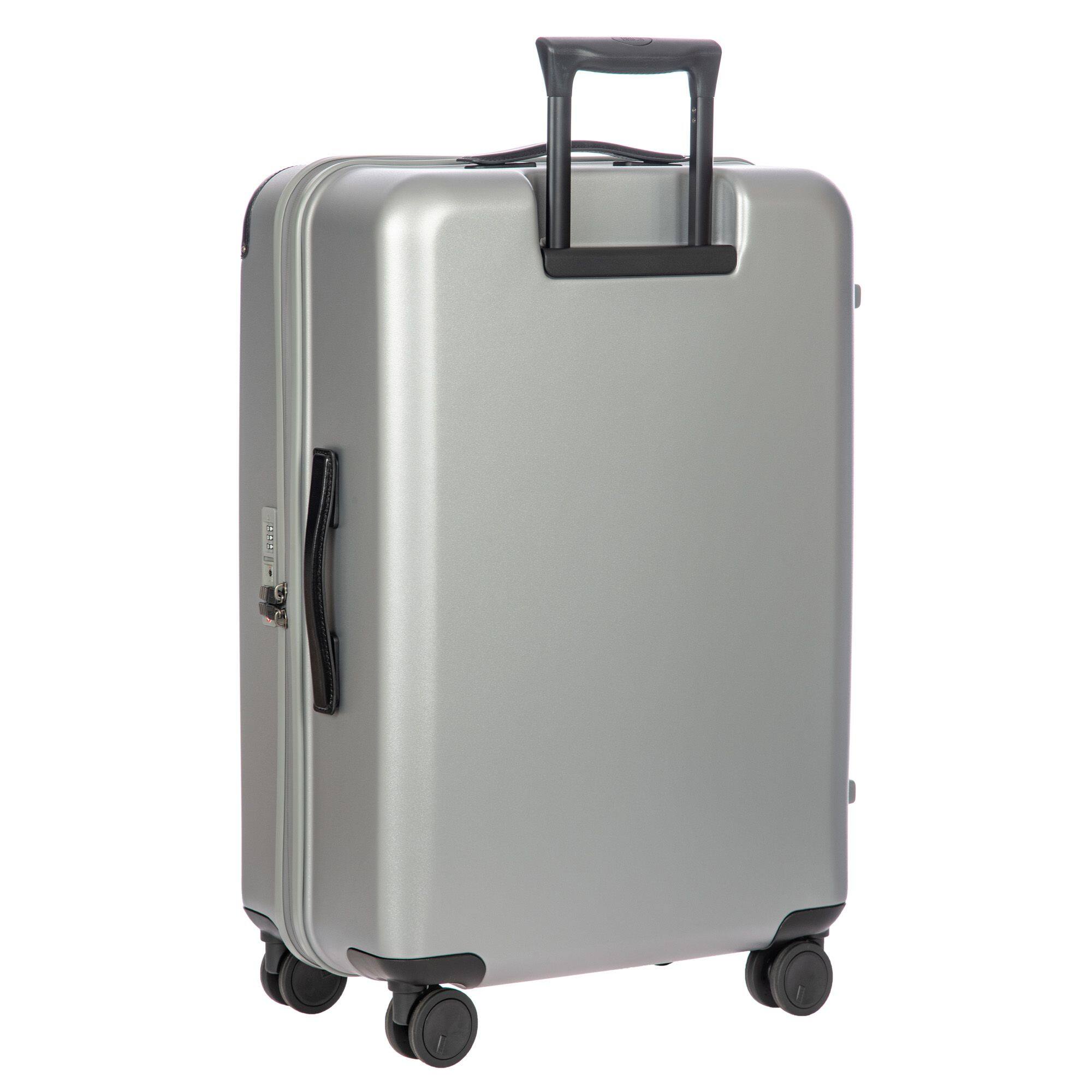 Left. Bric's - Amalfi Hardside 27" Checked Spinner Luggage - Silver/Black.