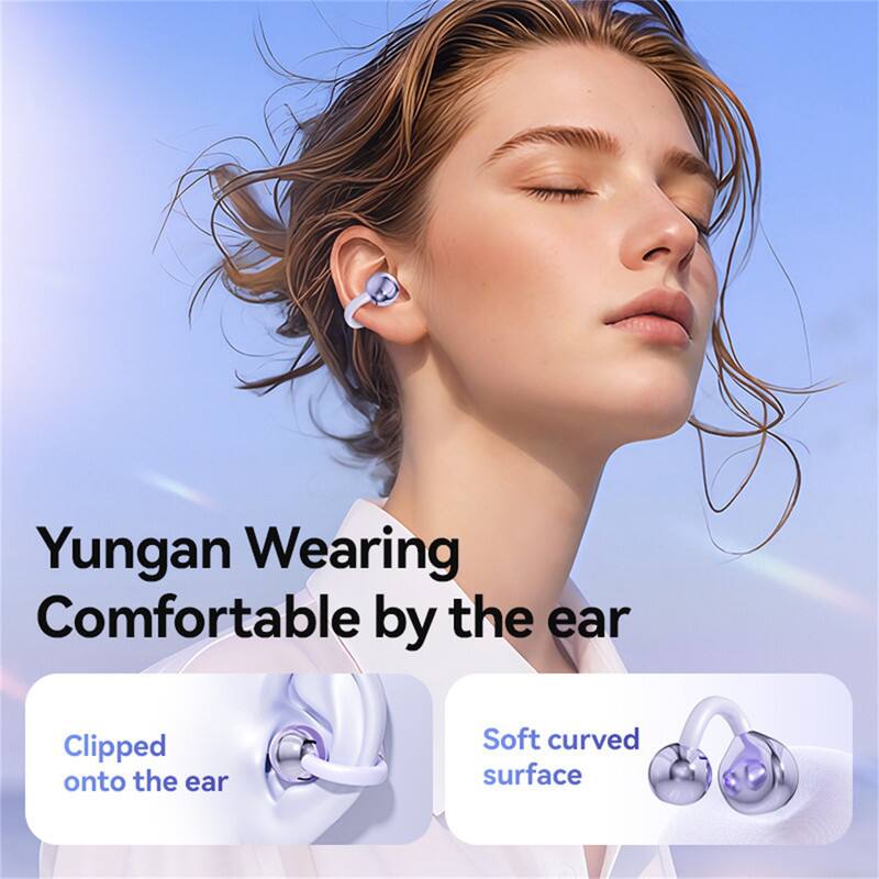 Yungan Wearing Comfortable by the ear

- Clipped onto the ear
- Soft curved surface