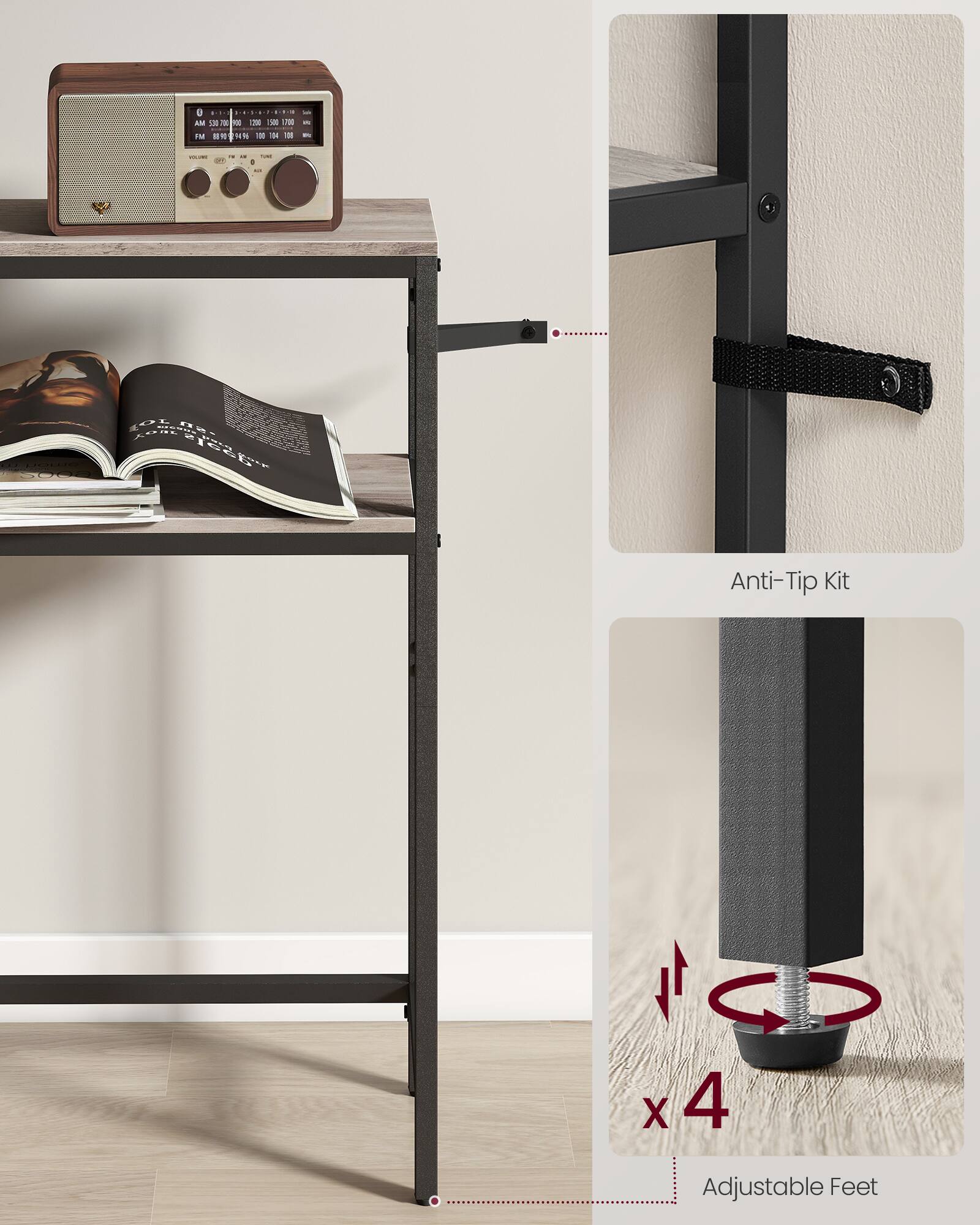 Anti-Tip Kit x 4 Adjustable Feet