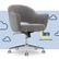 The image features a large, gray, and comfortable chair with a Serta logo on it. The chair is placed on a wheeled stand, and there are clouds in the background. The Serta logo is prominently displayed, emphasizing the comfort and quality of the chair.