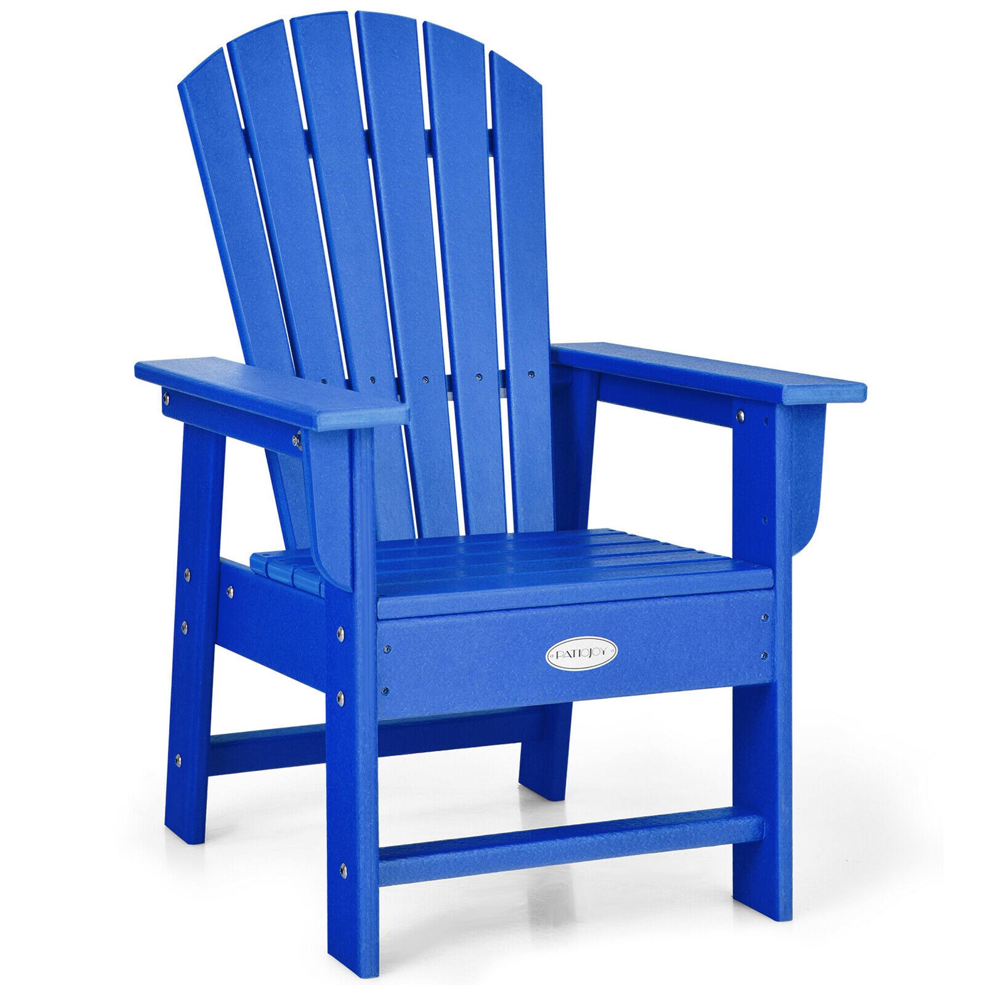 Alt View 4. Gymax - Gymax Set of 2 Kids Patio Adirondack Chair Armchair Weather Resistance Outdoor Chair Blue - Blue.