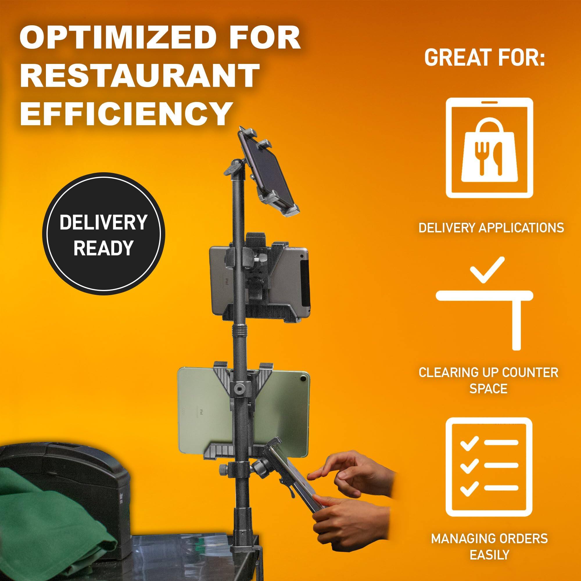 OPTIMIZED FOR RESTAURANT EFFICIENCY

DELIVERY READY

GREAT FOR:
- DELIVERY APPLICATIONS
- CLEARING UP COUNTER SPACE
- MANAGING ORDERS EASILY