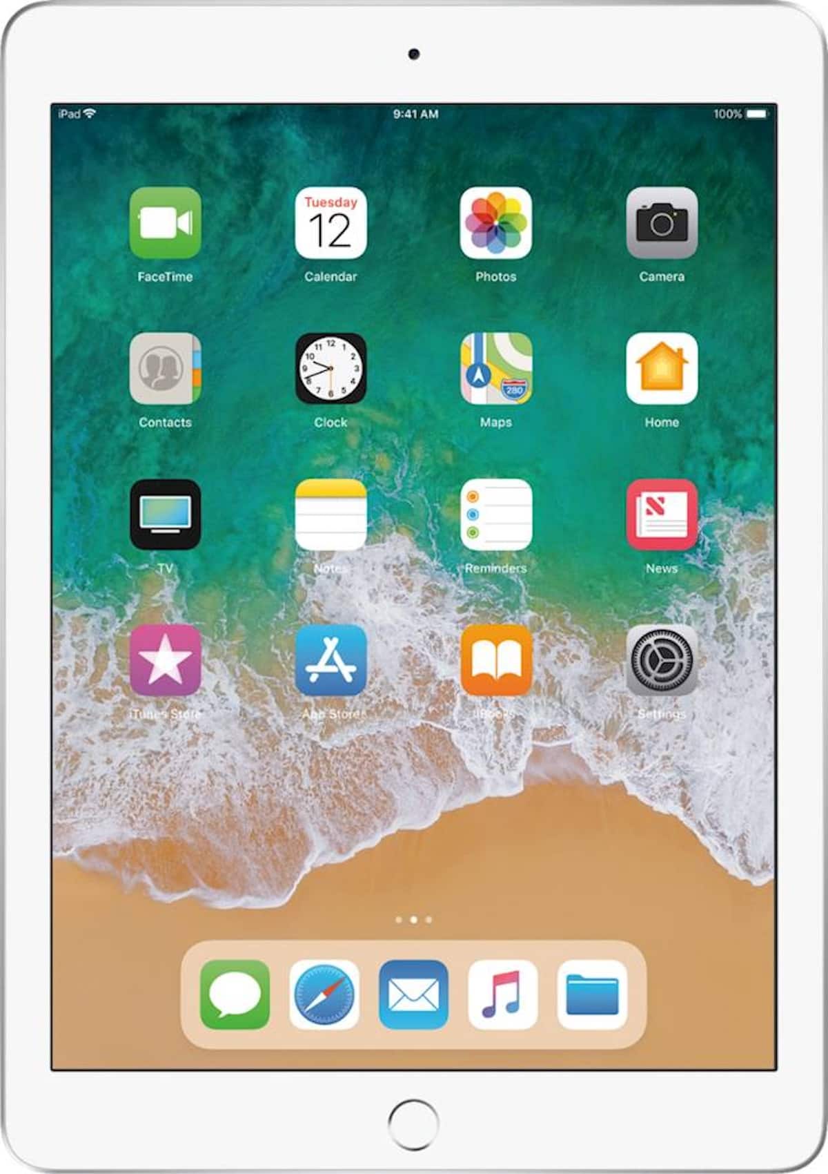 iPad 9:41 AM 100% Tuesday 12 FaceTime Calendar Photos Camera 11 10 9 8 7 12 e 1 5 2 3 4 280 Contacts Clock Maps Home TV Notes Reminders News Tunes Store Settings ...