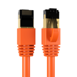 Cables Direct Online - Cat8 Ethernet Cable 1FT, 40Gbps High-Speed RJ45 Shielded Copper Cord for Router, PC & Gaming - Orange