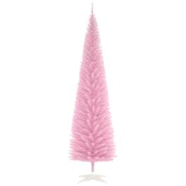 Homcom - Artificial Pencil Christmas Tree, Slim Xmas Tree with 499 Realistic Branch Tips and Plastic Stand - Pink