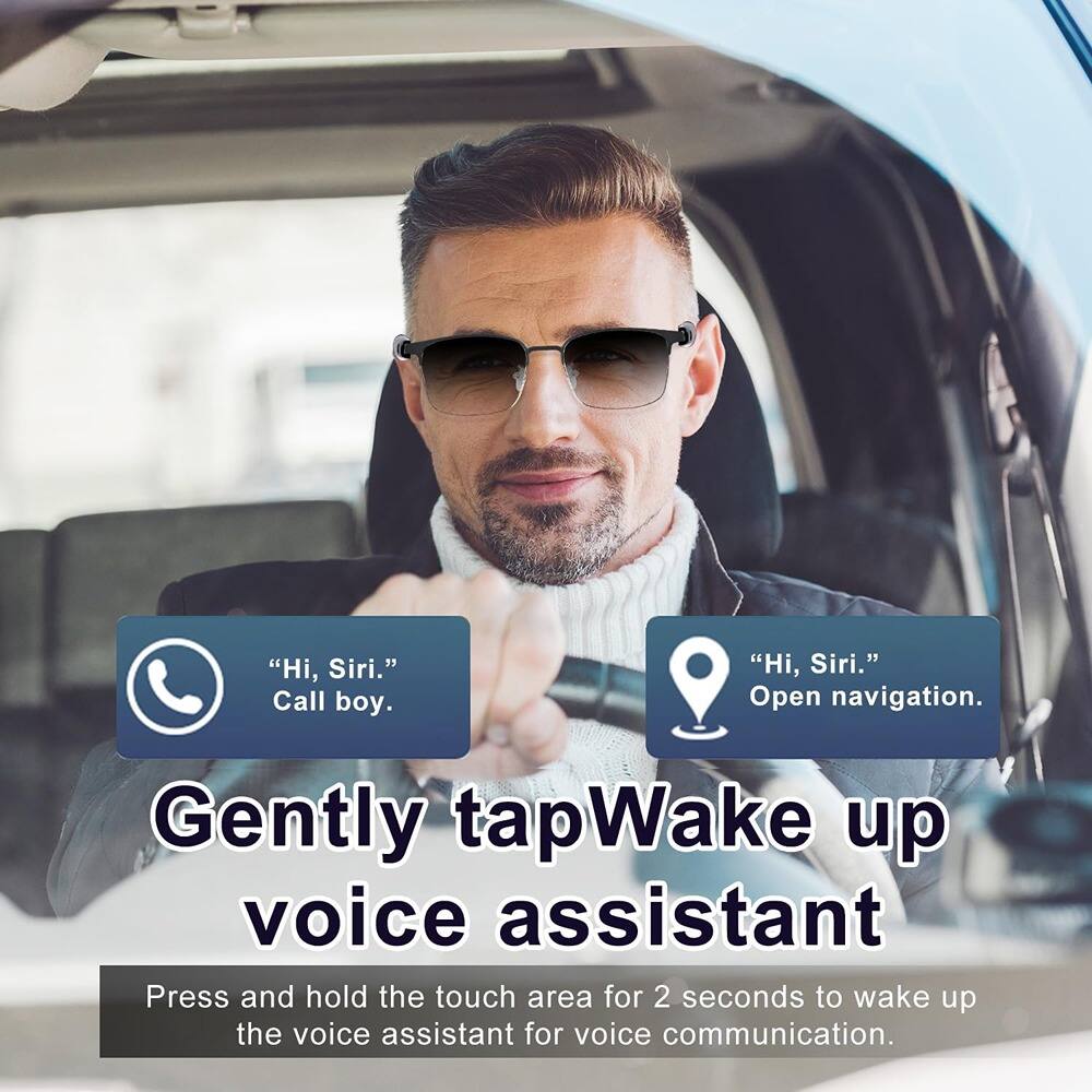 "Hi, Siri." Call boy.  
"Hi, Siri." Open navigation.  

Gently tap to wake up voice assistant  

Press and hold the touch area for 2 seconds to wake up the voice assistant for voice communication.