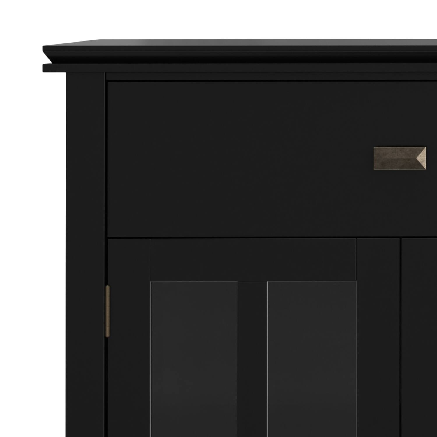 Alt View 6. Simpli Home - Artisan 60 inch Wide Solid Wood Transitional Large 4 Door Sideboard Buffet in Black - Black.