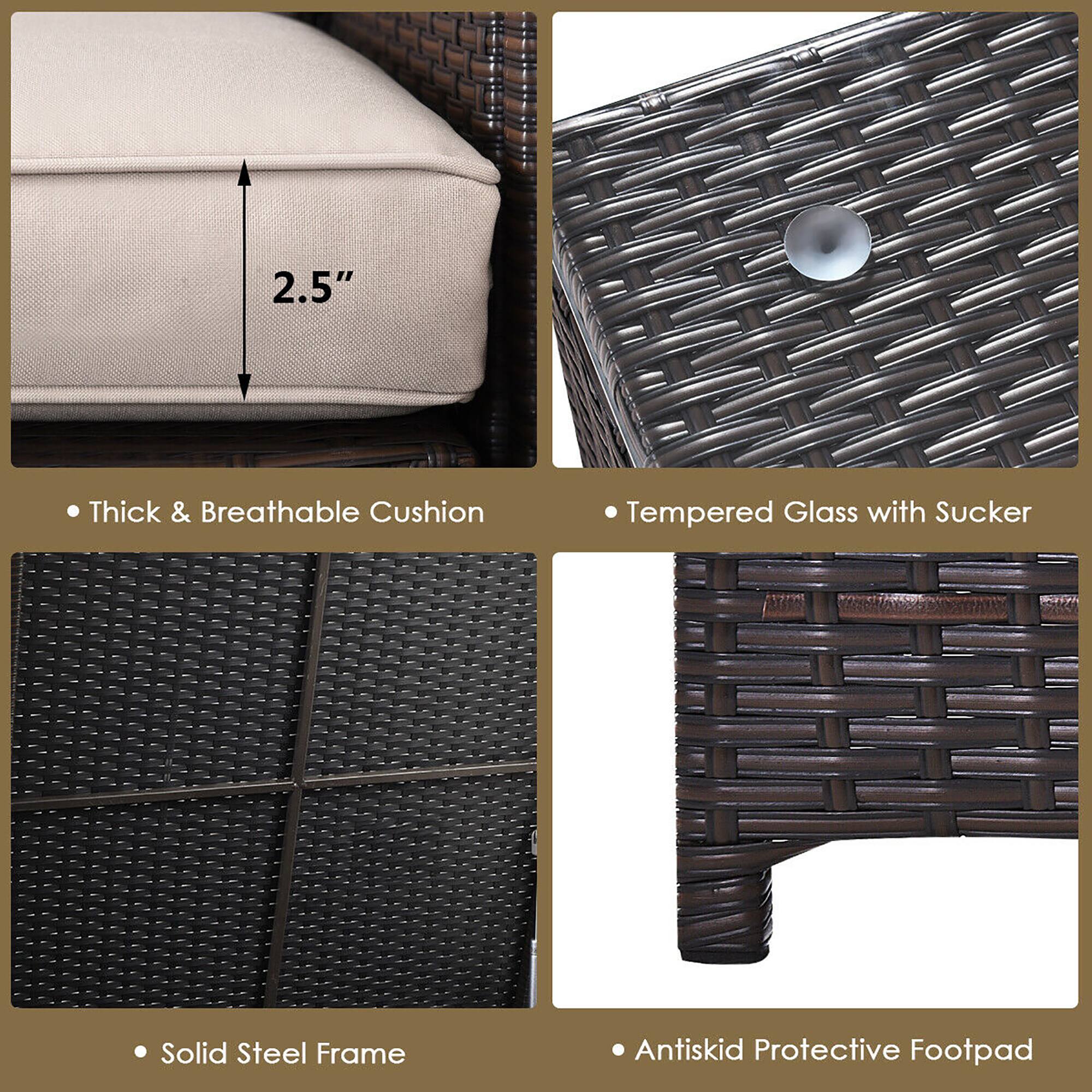 2.5" Thick & Breathable Cushion Tempered Glass with Sucker Solid Steel Frame Antiskid Protective Footpad