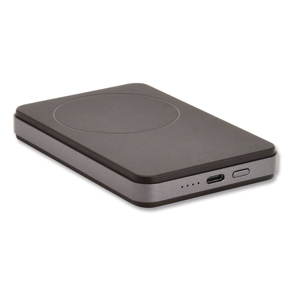 Front. Tripp Lite - Tripp Lite UPB-04K0-1CM Portable Wireless Magnetic Charging Power Bank USB C Black - Black.