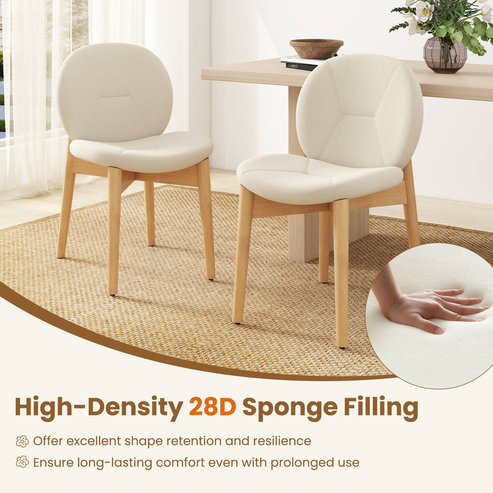High-Density 28D Sponge Filling

- Offer excellent shape retention and resilience
- Ensure long-lasting comfort even with prolonged use