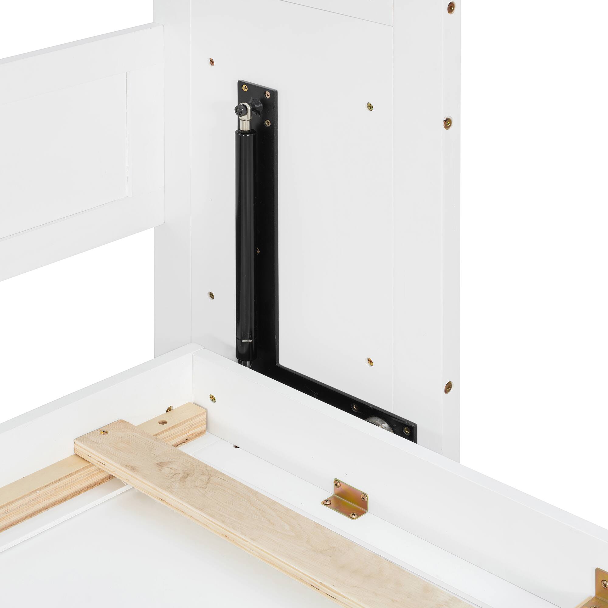 Alt View 4. Anysun - Twin Size Murphy Bed with Top Cabinet,Space Saving Foldable Bed with Light & USB - White.