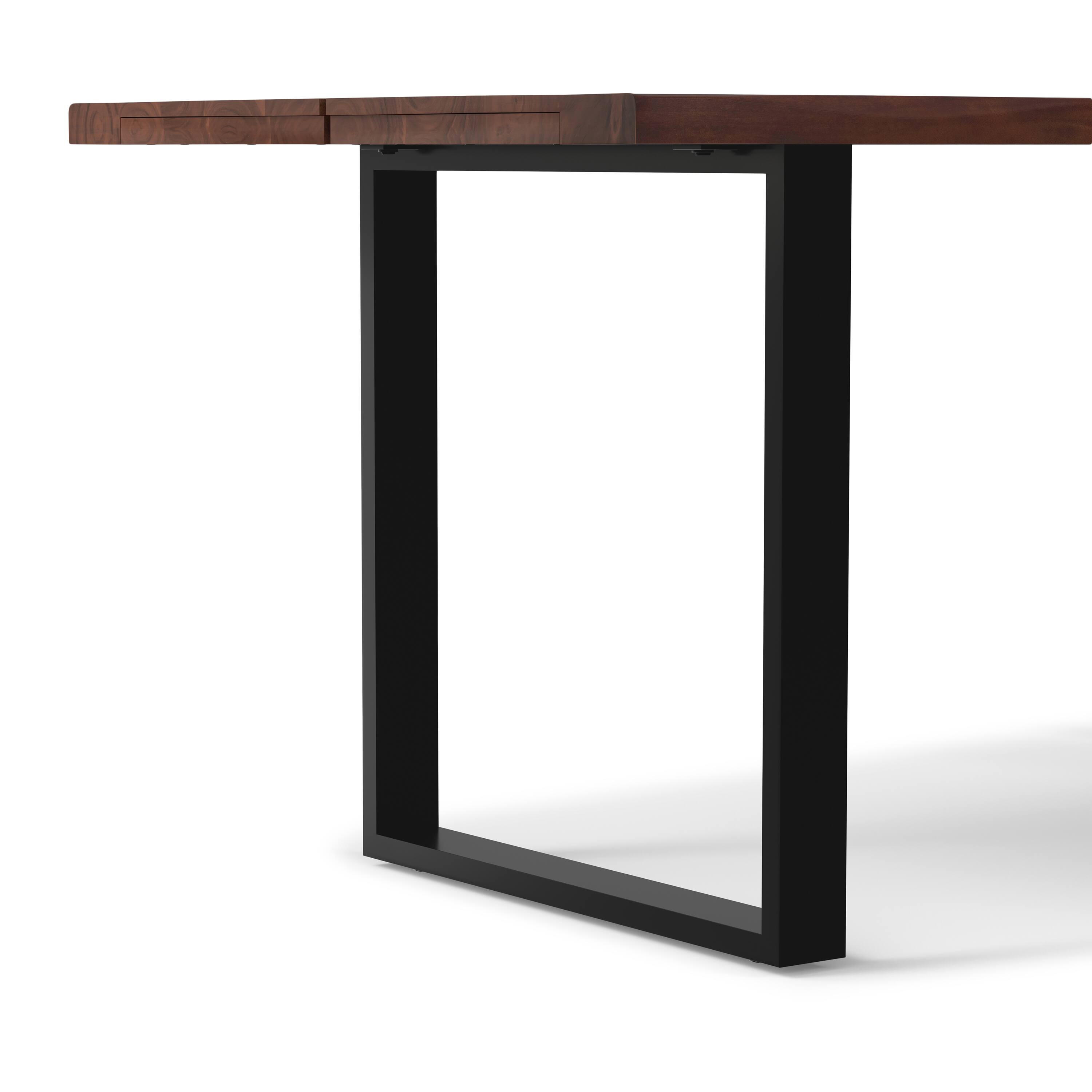 Alt View 5. Simpli Home - Fieldcrest 72 inch x 36 inch Rectangle Modern Industrial Dining Table in Dark Walnut - Dark Walnut.