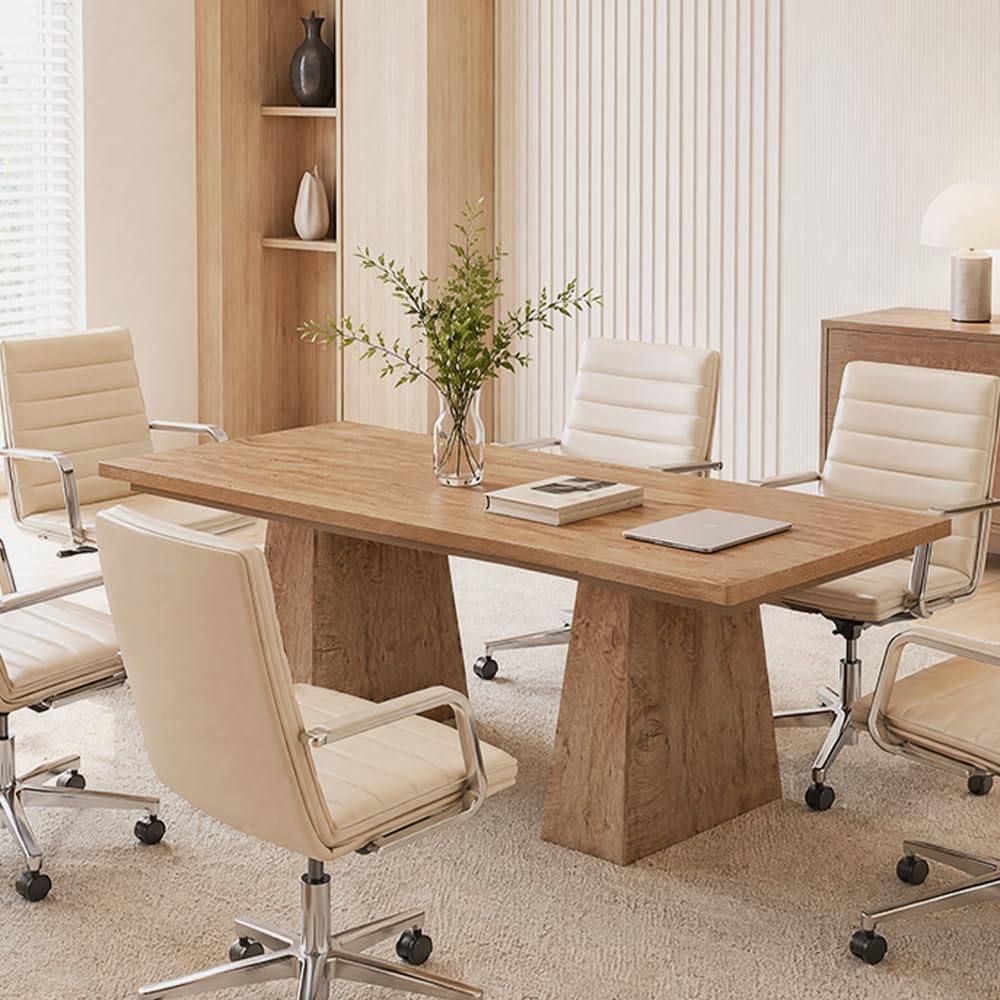 Alt View 3. Tribesigns - 5FT Conference Table, Rectangular Conference Room Table, Gray - Grey.