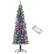 Front. Homcom - Pre-Lit Pencil Christmas Tree, 170 Dual LED Lights 429 Tips Snow Flocked - Green.