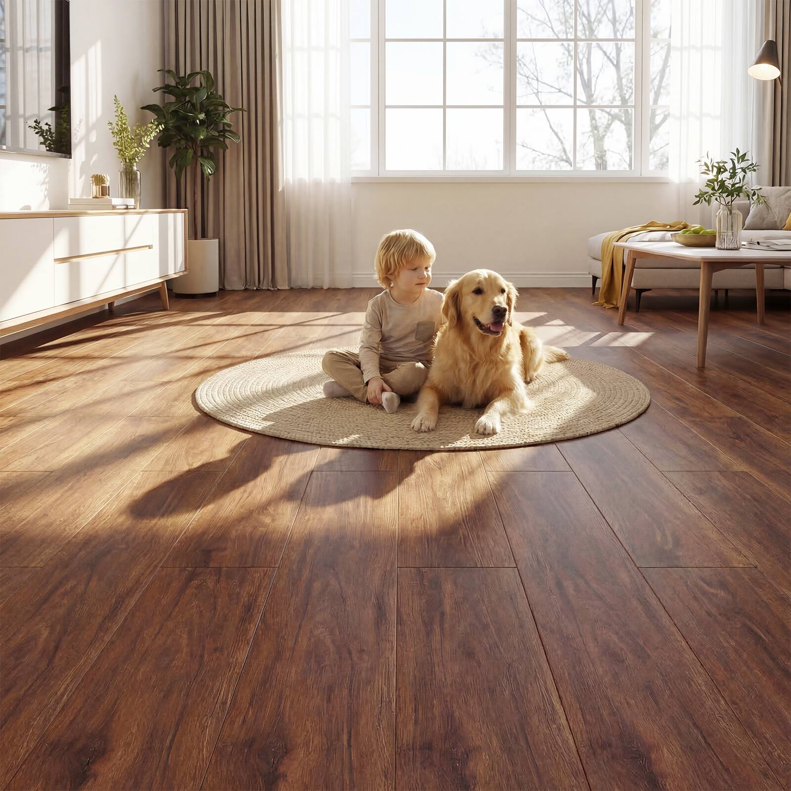 Alt View 2. Costway - Costway 24-Pack 36 Sq.Ft Floor Tile Vinyl Flooring, Waterproof Vinyl Plank Flooring - Rustic Brown.