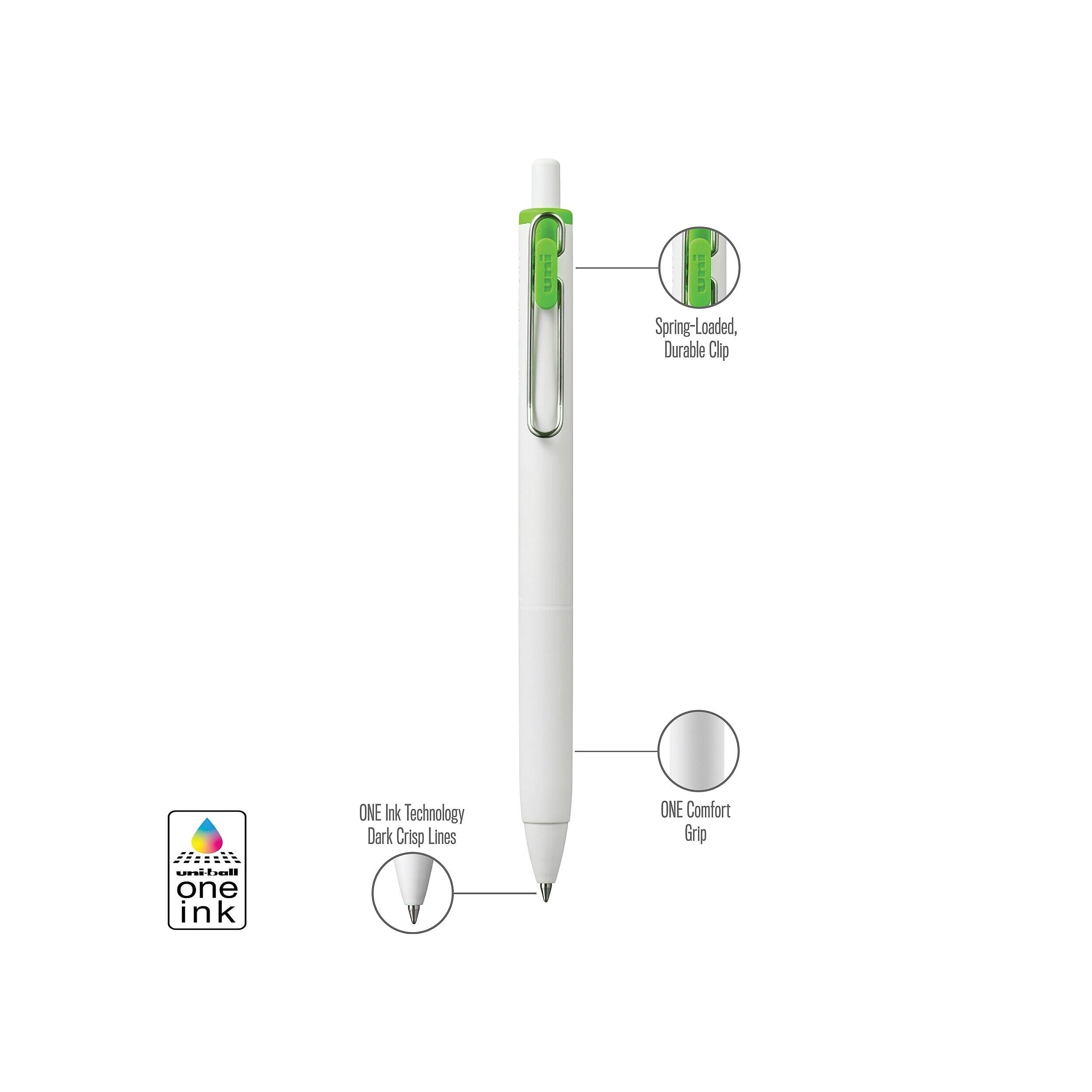 uni ball one Retractable Gel Pen, Medium Point, 0.7mm, Assorted Ink, 5 ...
