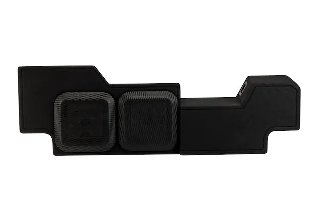 Front. KICKER - L7T 5th Generation Custom Fit Dual 10" 2-Ohm Down Firing Enclosure Subwoofer for Select Dodge Rams - Black.