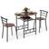 Front. Costway - 3 Pcs Dining Set Table And 2 Chairs Compact Bistro Pub Breakfast Home Kitchen - Black and Brown.