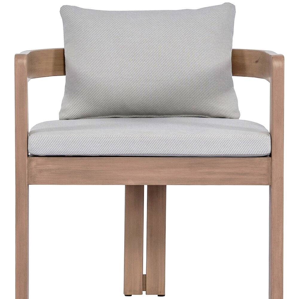 Angle. Meridian Furniture - Newport Grey Water Resistant Fabric Upholstered Outdoor Patio Dining Chair - Natural.