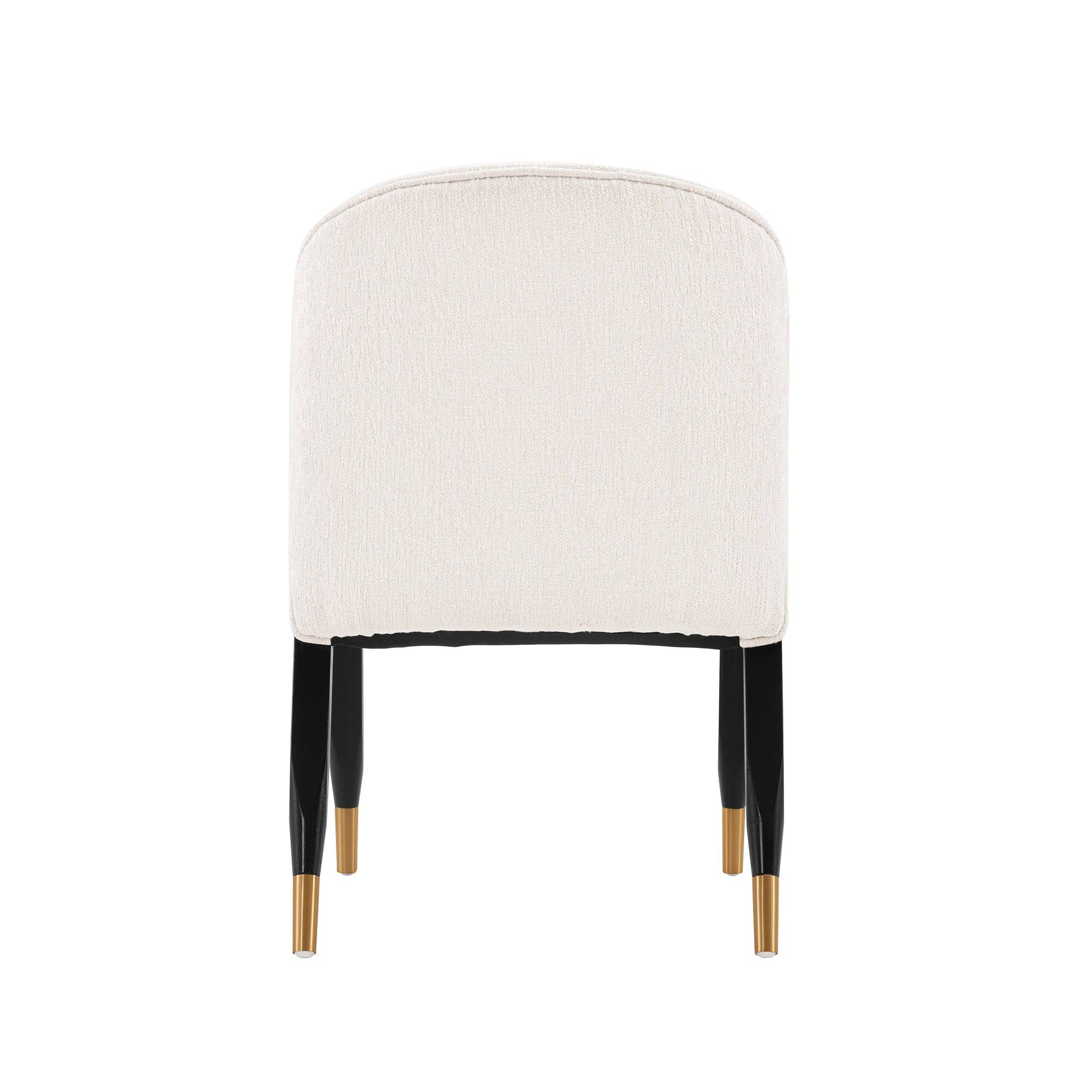 Alt View 4. Manhattan Comfort - Ola Modern Wood Chenille Dining Chair - Cream.